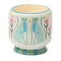 DesignWorks Ink - A dopo blue cheetahs ceramic candle - Linen & Orris