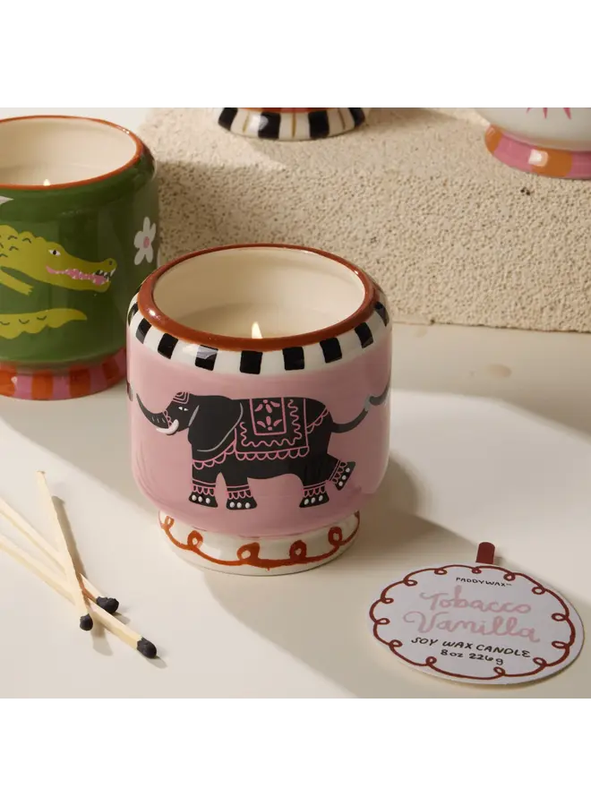 DesignWorks Ink - A dopo elephant ceramic candle - Tobacco vanilla