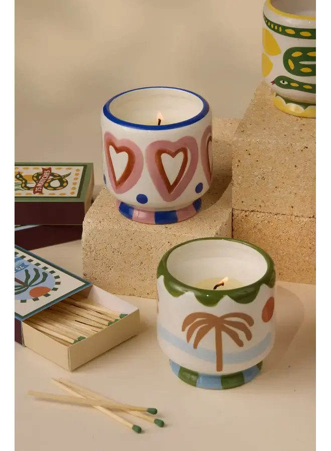 A dopo hearts ceramic candle - Rosewood vanilla
