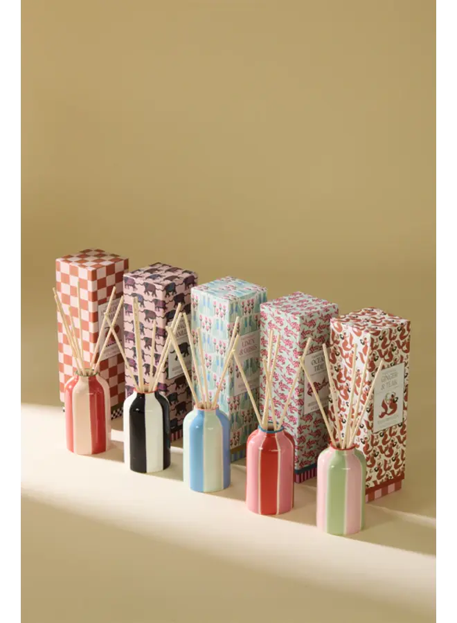 DesignWorks Ink - A dopo blue cheetahs ceramic diffuser - Linen & Orris