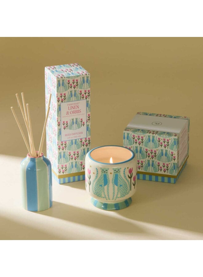 DesignWorks Ink - A dopo blue cheetahs ceramic diffuser - Linen & Orris