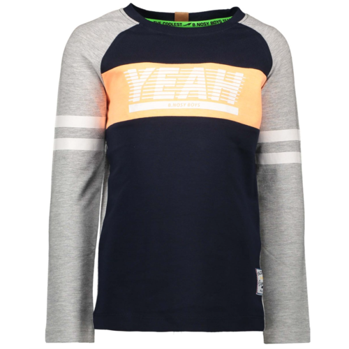 B.Nosy Boys - Longsleeve raglan shirt with contrast stroke on chest B.Nosy Boys - Longsleeve raglan shirt with contrast stroke on chest
