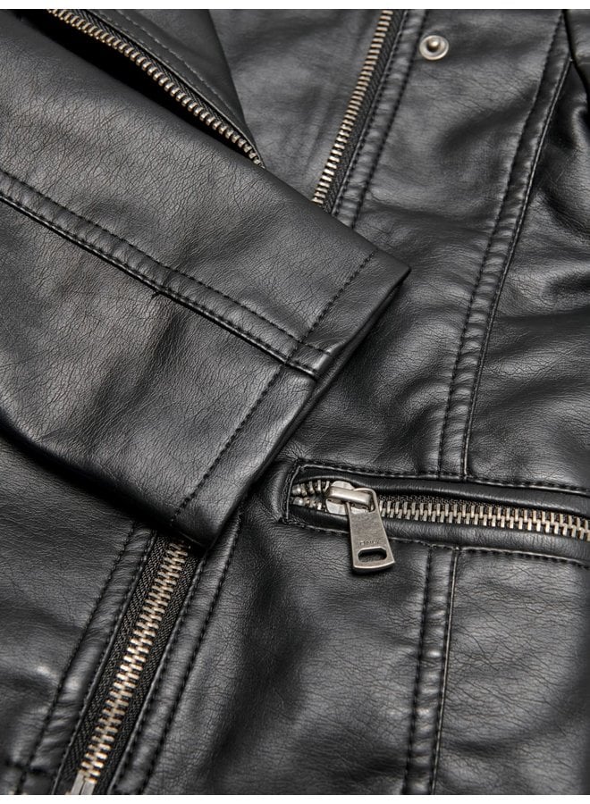 Freya Faux Leather Biker Jacket - Noos - Black