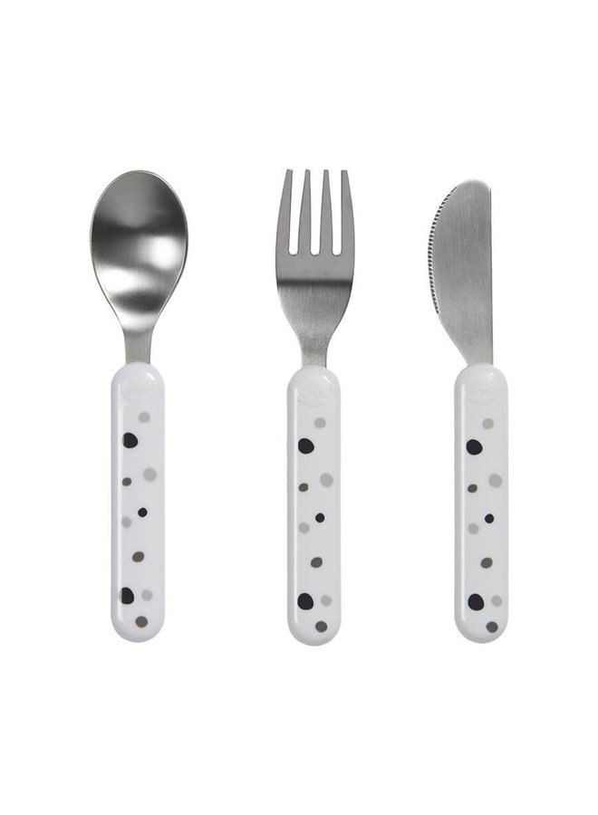 Done by Deer - Cutlery set - Dreamy dots White