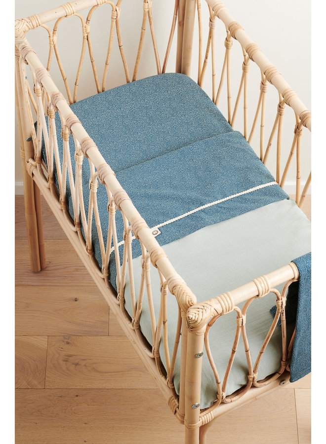 Noppies - Filled Muslin Reversible Crib Blanket - Puritan Gray - 75x100