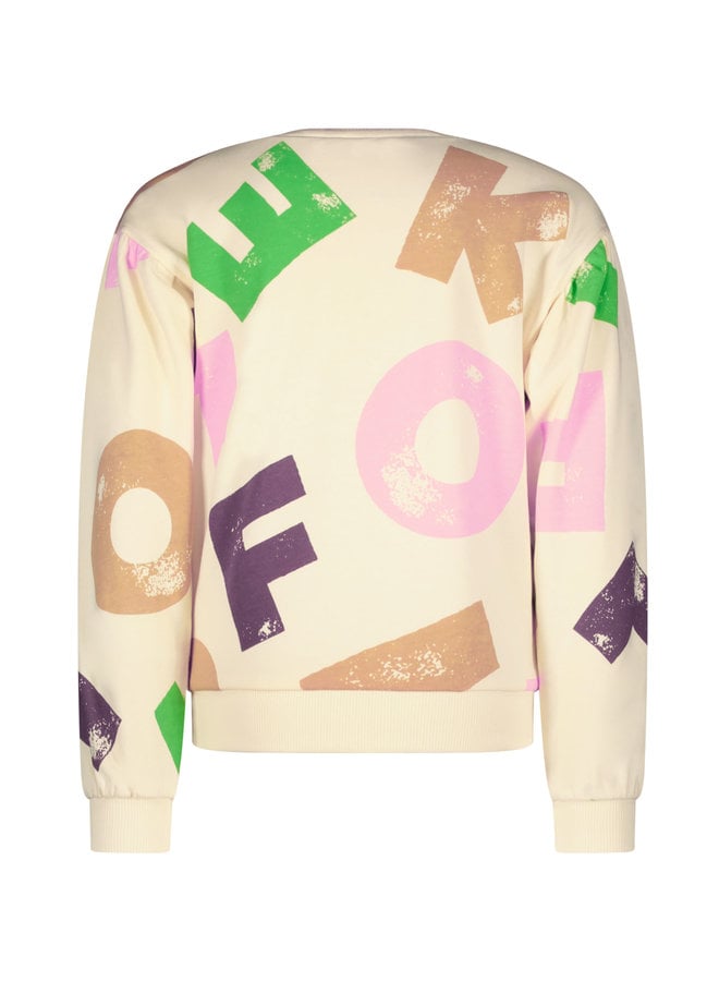 Like Flo - Girls - Sweater Graphic Letter - Cream