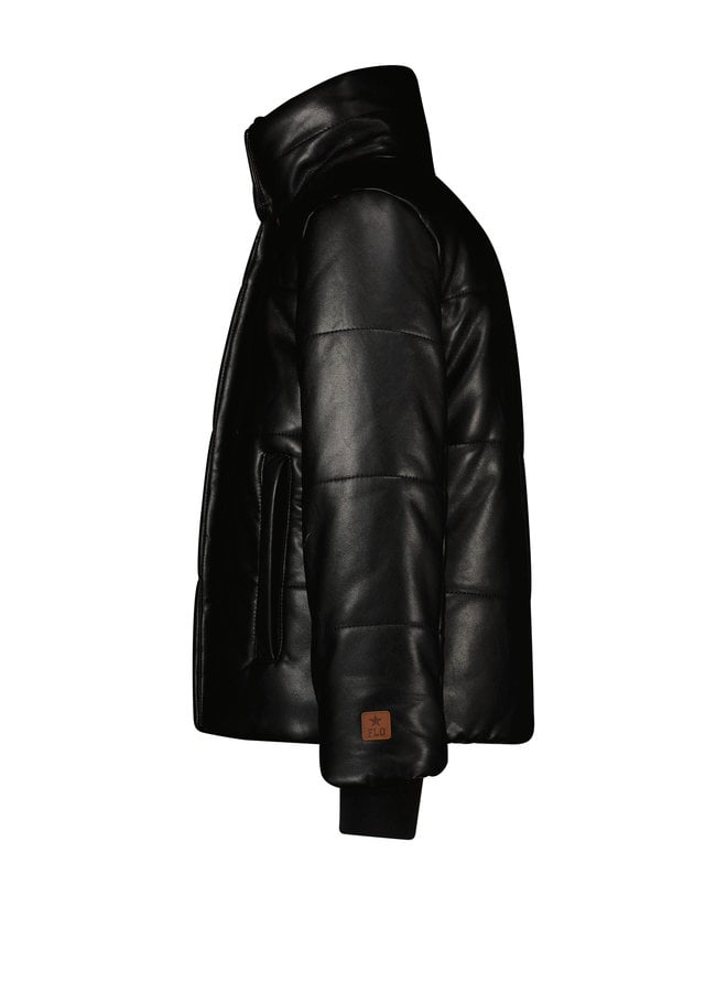 Like Flo - Girls - Vegan Leather Jacket with Innerhood - Black