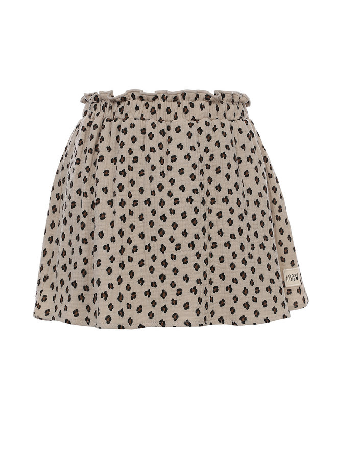 Printed Mousseline Skirt - Little Leopard