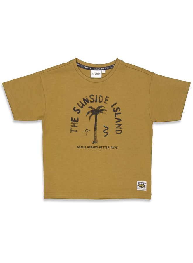 T-shirt Sunside - Tiki Island - Olijf