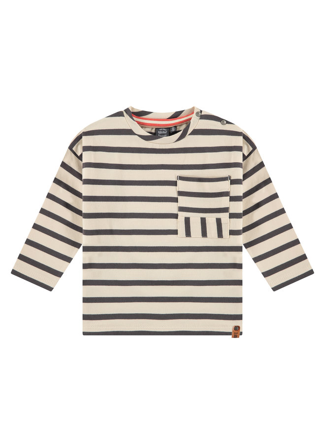 Boys - T-shirt Longsleeve - Cream Stripe