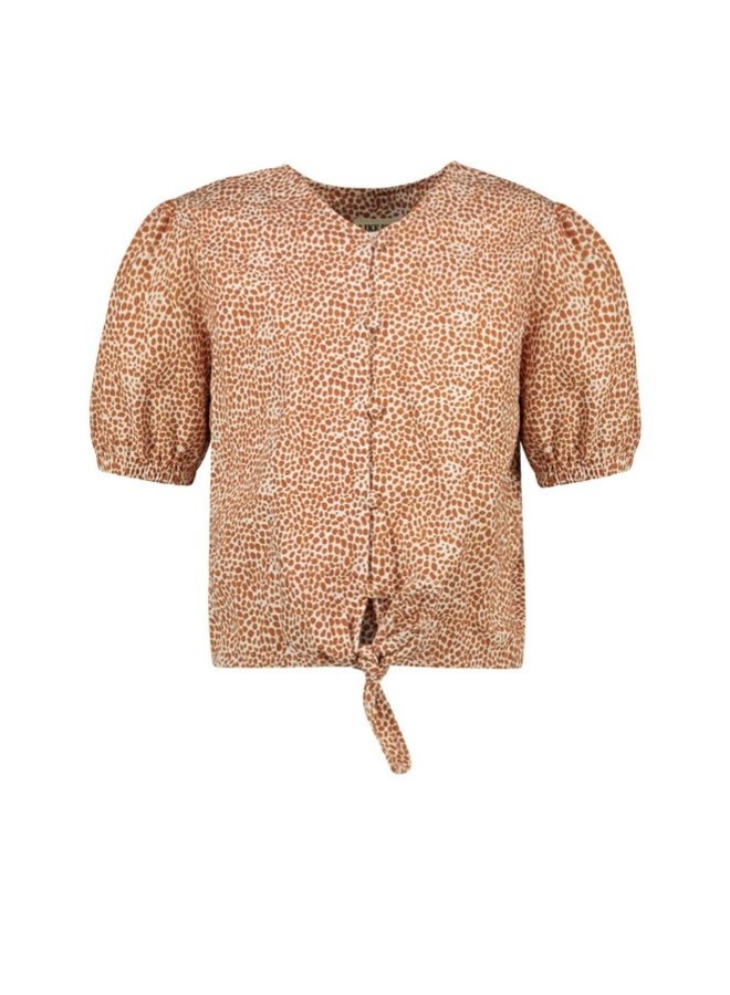 AO Dot Knotted Blouse - Camel