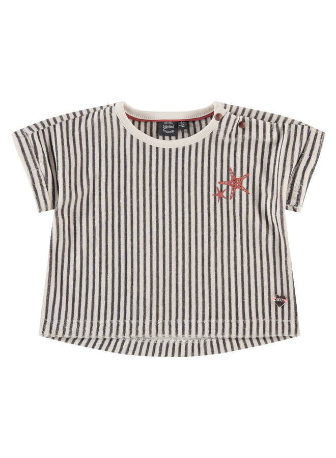 Girls - T-shirt Shortsleeve - Grey Stripe