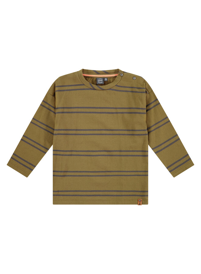 Babyface - Boys t-shirt long sleeve – Olive stripe