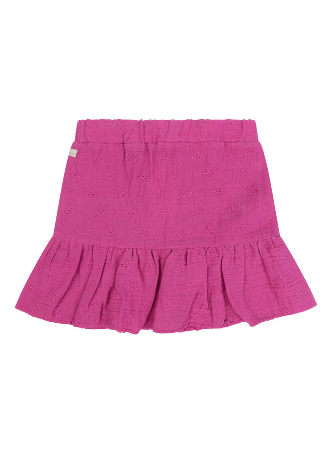 DailySeven - Girls - Skirt muslin embroidery - Candy pink