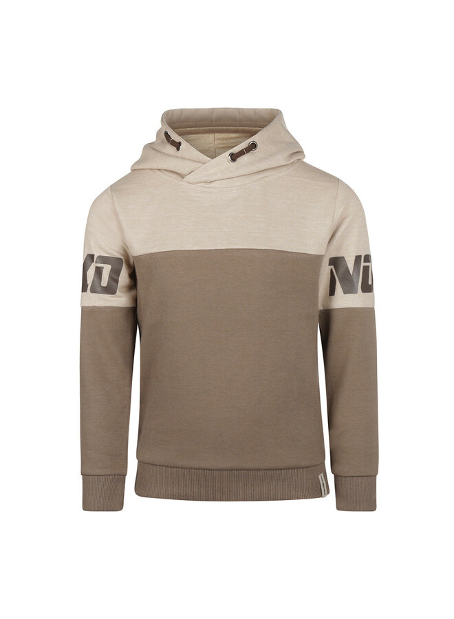 Sweater with hood ls – Faded brown