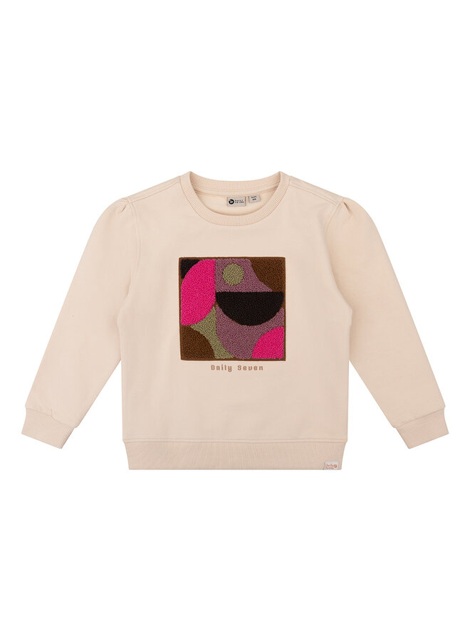 Girls - Organic sweater terry patch - Creamy kit