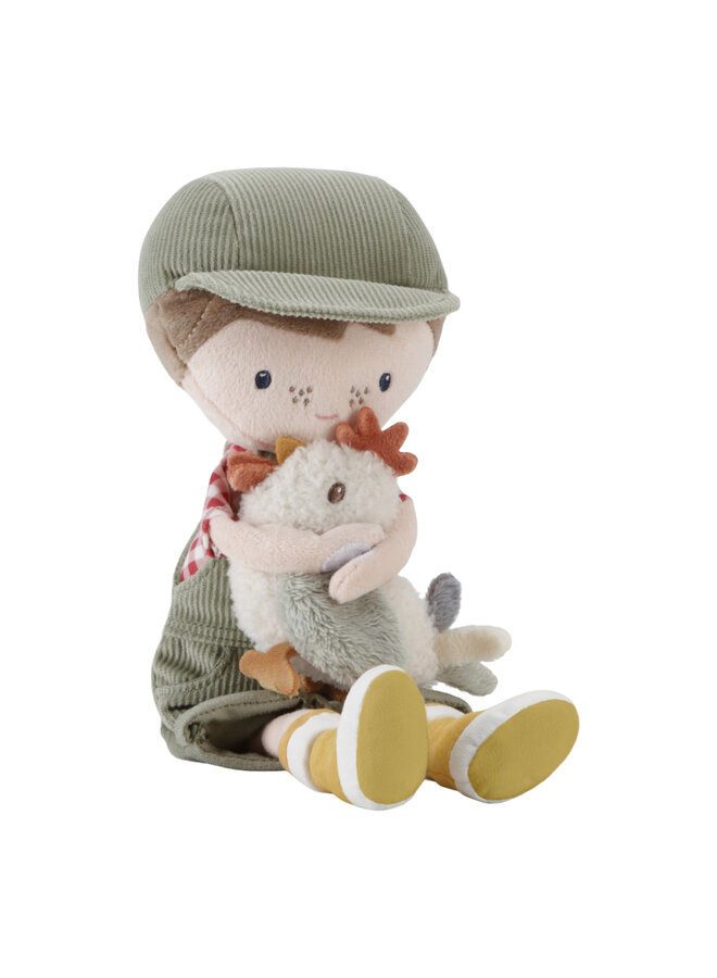 Little Dutch - Knuffelpop Boer Jim met kip 35cm