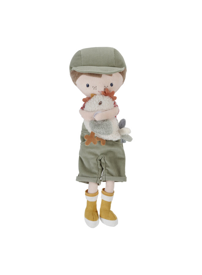 Little Dutch - Knuffelpop Boer Jim met kip 35cm