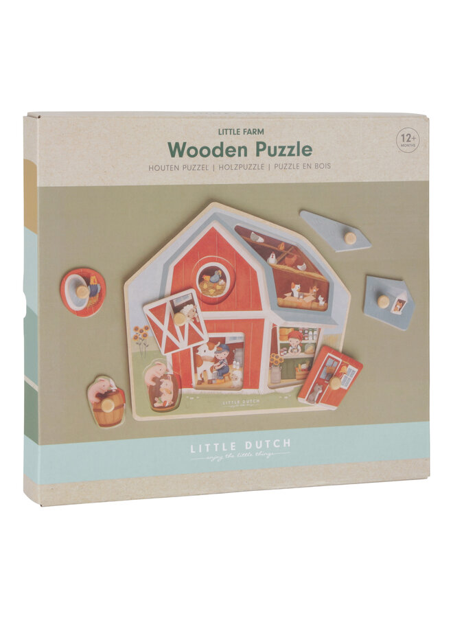 Little Dutch - Houten puzzel Little Farm FSC