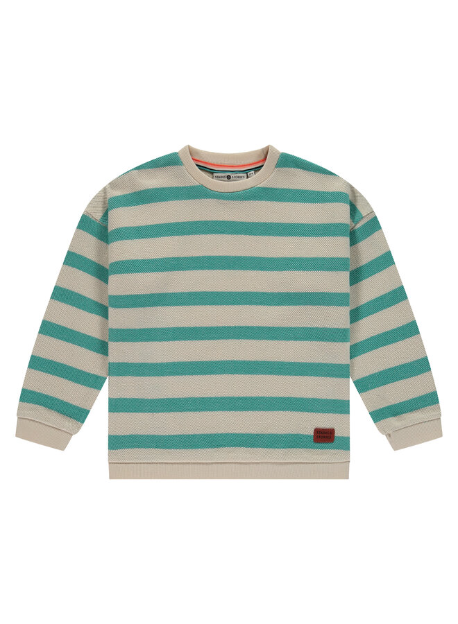 Boys sweatshirt – turquoise stripe