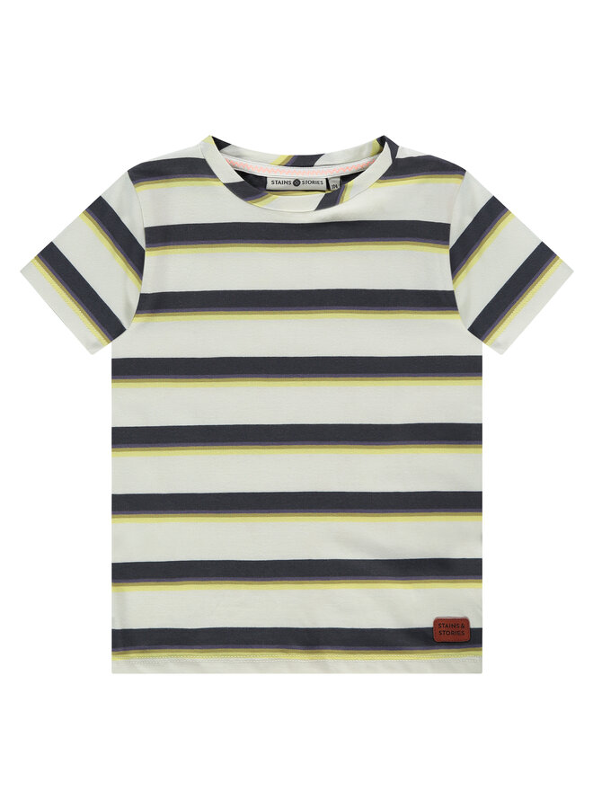 Boys t-shirt short sleeve – milk stripe