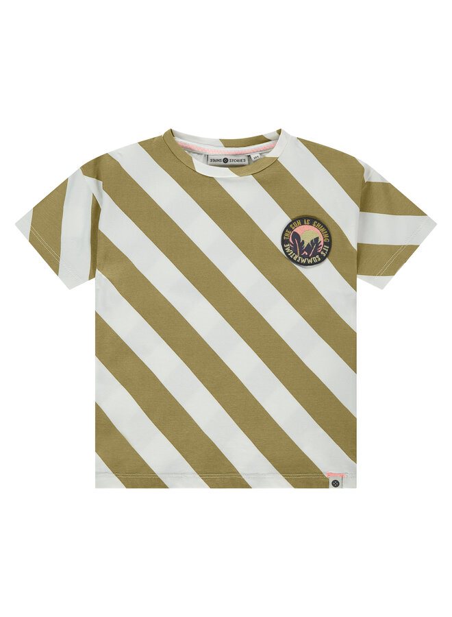 Boys t-shirt short sleeve – kiwi stripe