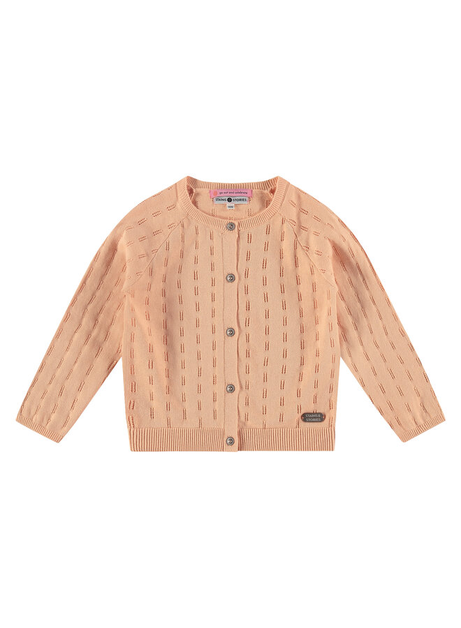 Stains & Stories - Girls knitted cardigan – salmon