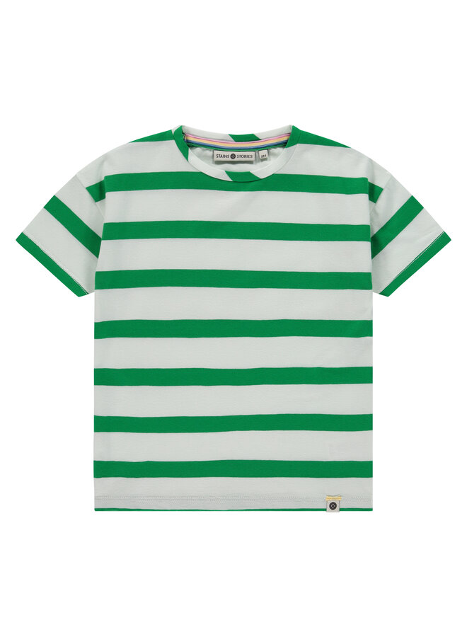 Boys t-shirt short sleeve – green stripe