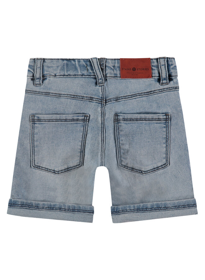 Stains & Stories - Boys denim short – medium blue denim