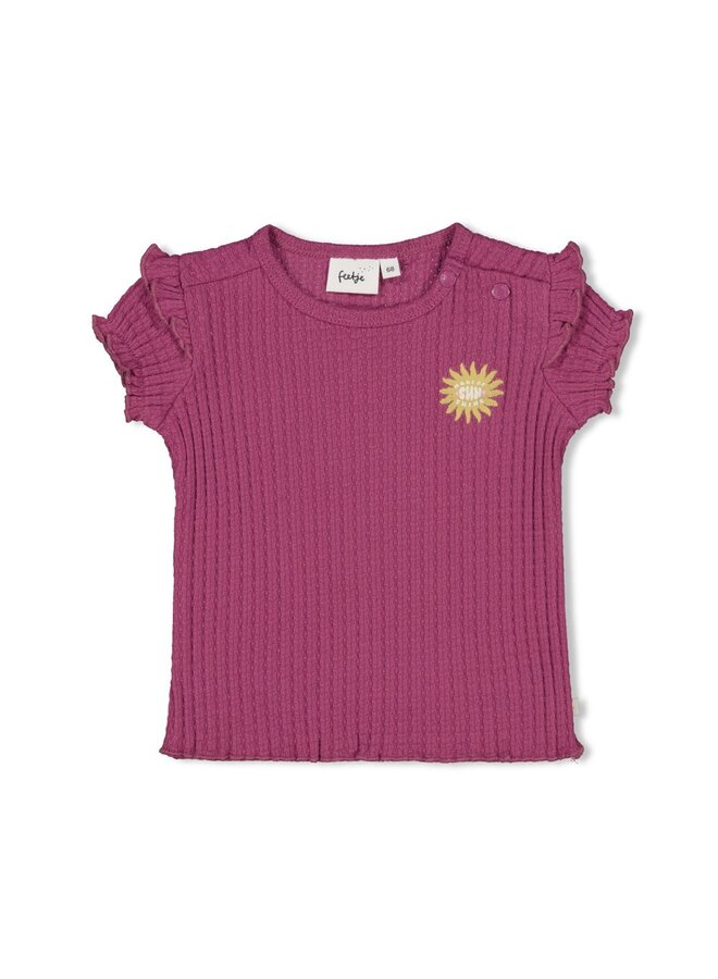 Feetje - T-shirt rib - Sunny Love – violet