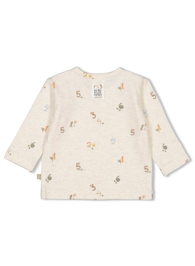 Feetje - Longsleeve AOP - Cool Family – offwhite melange