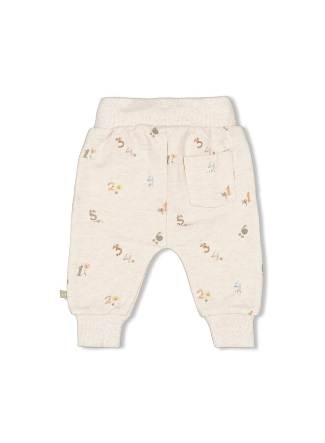 Feetje - Broek AOP - Cool Family – offwhite melange