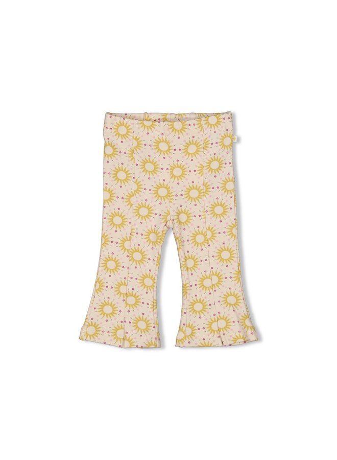 Flare broek AOP - Sunny Love – offwhite