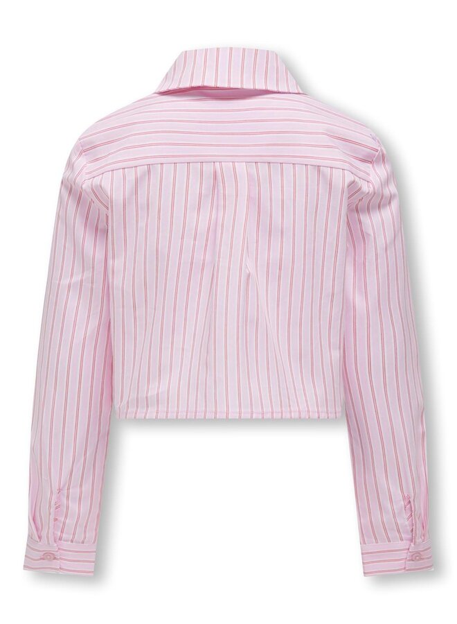 Kids Only - Kholly Michielle Stripe Short Shirt - Begonia Pink