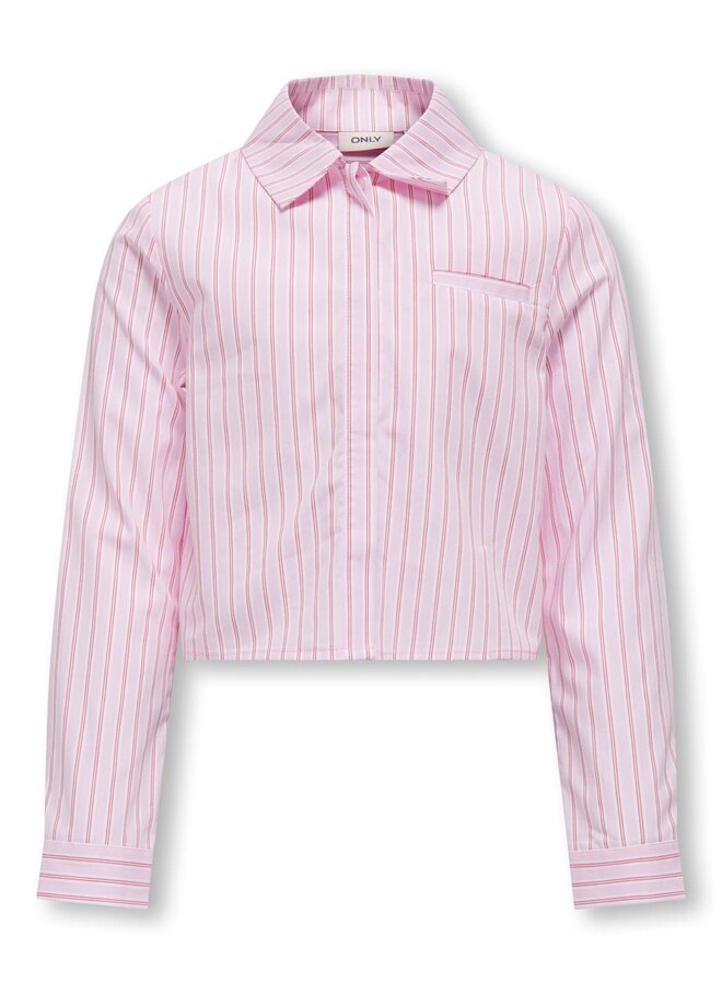 Kids Only - Kholly Michielle Stripe Short Shirt - Begonia Pink