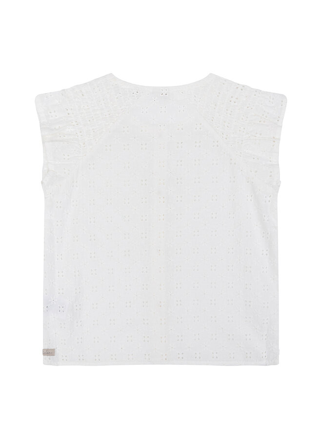 Daily7 - Shirt Shortsleeve Broderie – Off White