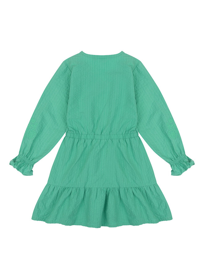 Daily7 - Dress Longsleeve Poplin Broderie – Green Sea