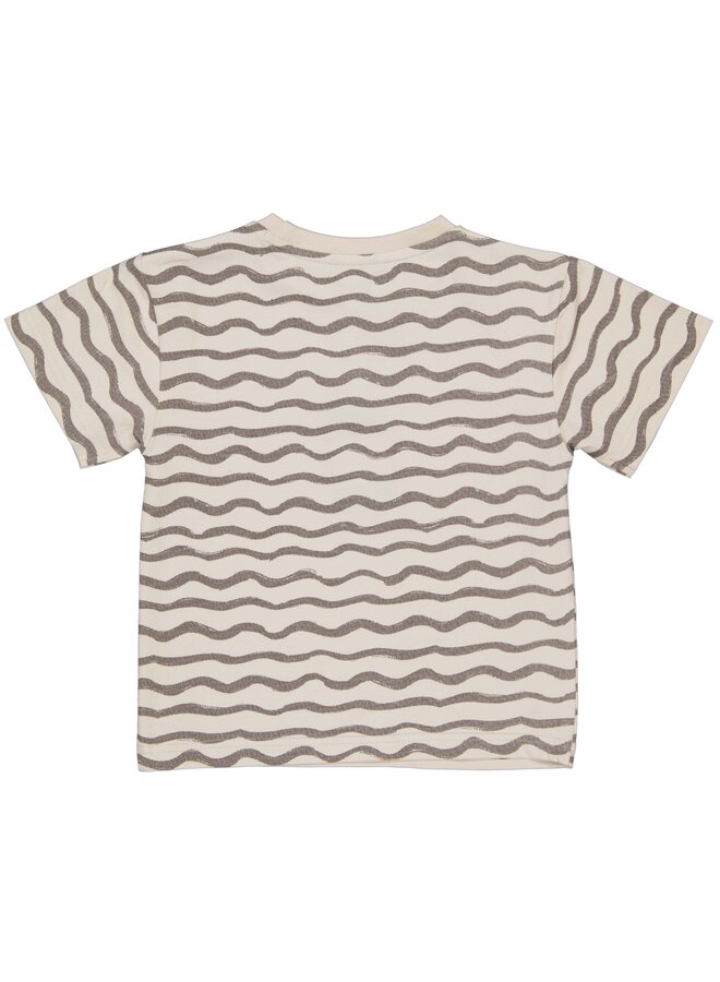 Levv - Malo - Boys Oversized Shortsleeve - AOP Grey Stripe