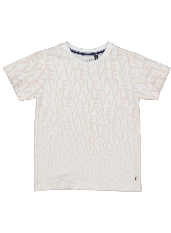 Levv - Mark – Boys Shortsleeve - AOP White Text