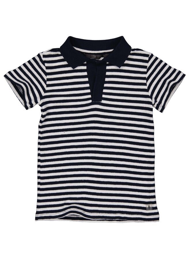 Levv - Marlon – Boys Polo – AOP Blue Stripe