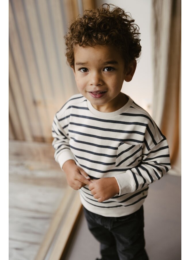 Levv - Merijn – Boys Oversized Sweater – AOP Blue Stripe