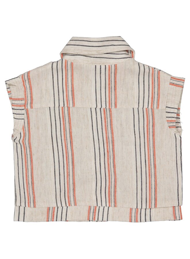 Levv - Miep – Girls Blouse – AOP Taupe Stripe