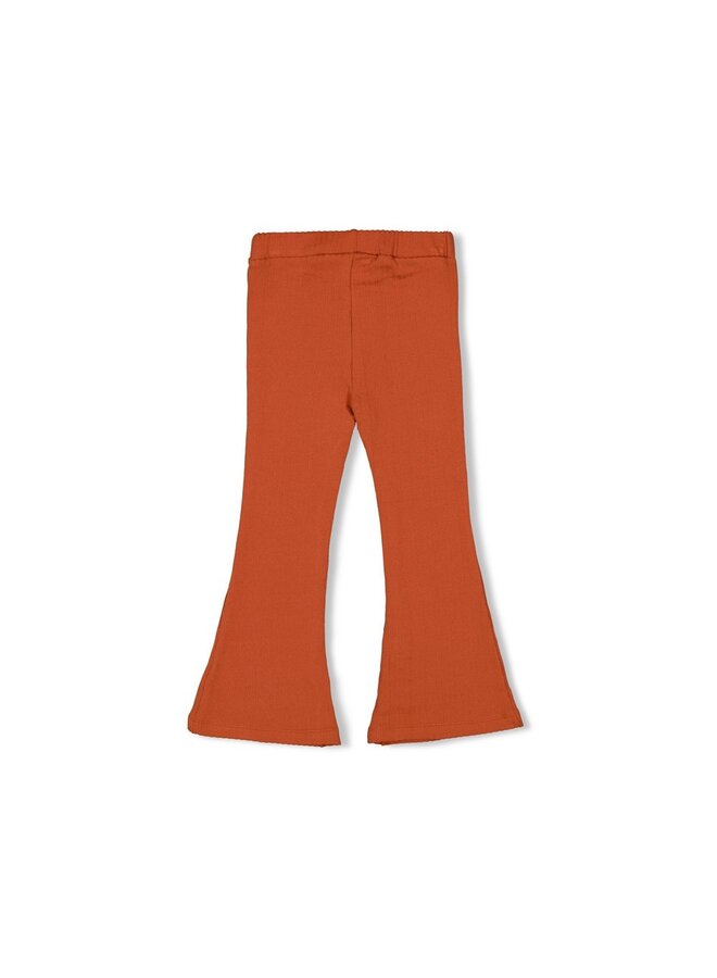 Jubel - Flared broek rib - Sunny Side Up – terracotta