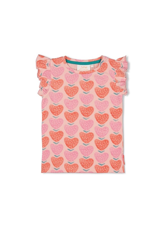 Jubel -T-shirt AOP - Berry Nice – licht roze