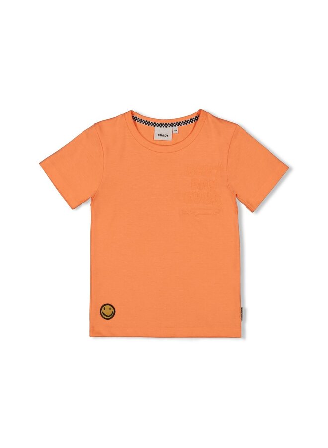 Sturdy - T-shirt – Checkmate – neon oranje