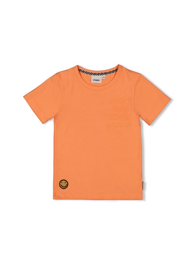 T-shirt – Checkmate – neon oranje