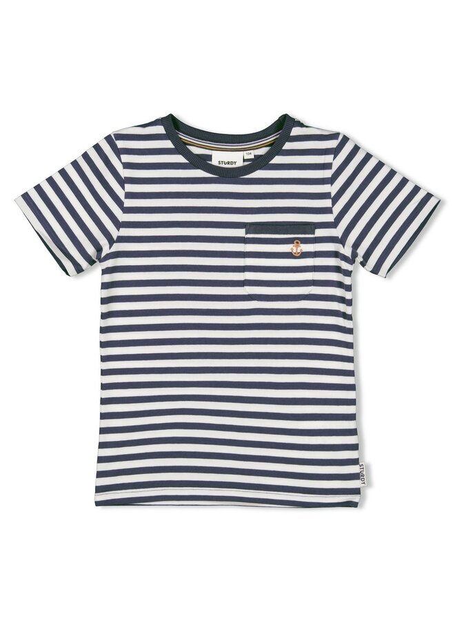 Sturdy - T-shirt streep - The Getaway – indigo