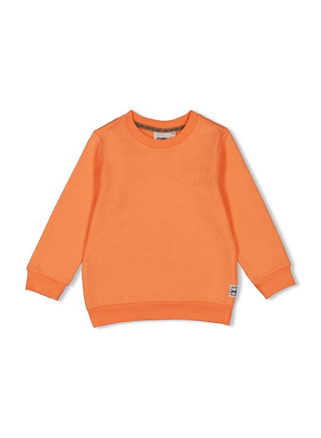 Sturdy - Sweater – Checkmate – neon oranje