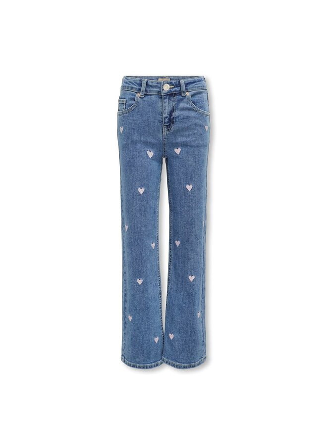 Juicy Wide leg heart – Light medium blue denim