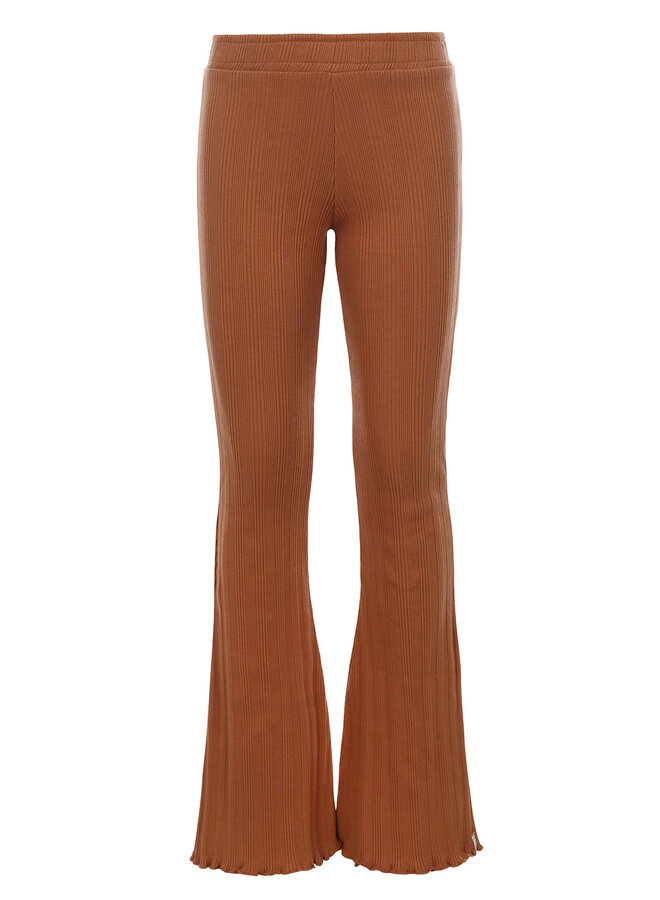 Little flare rib pants – Caramel